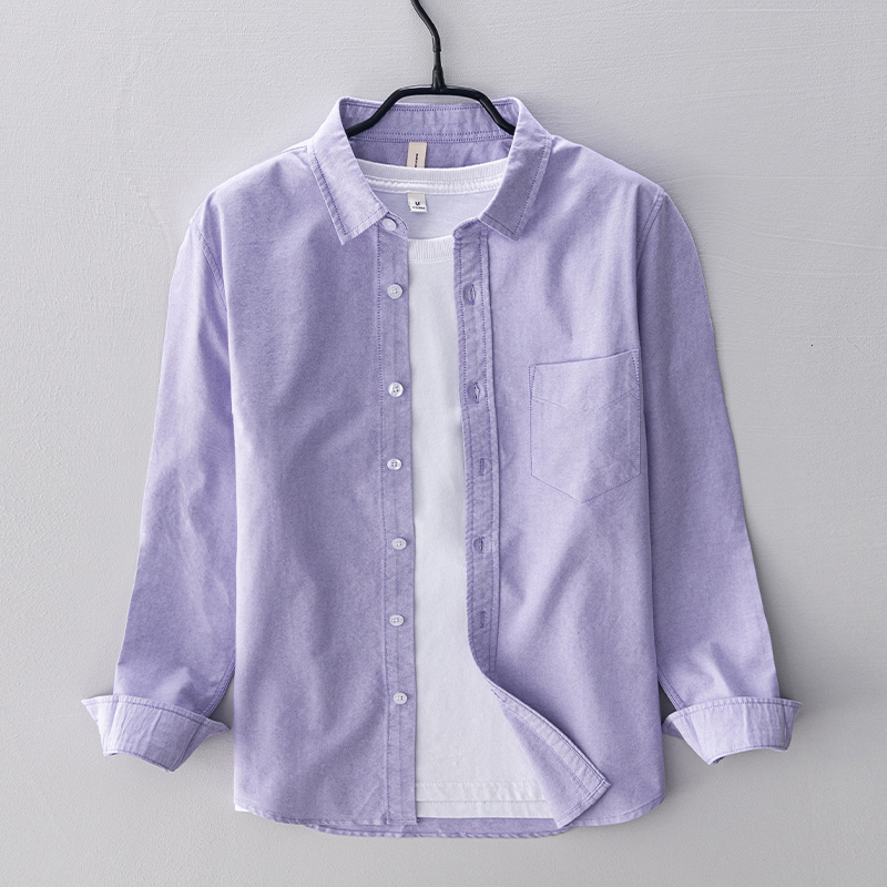 Oxford Cotton Casual Shirt Business - Neuer Stil lang ärmel ige Marke