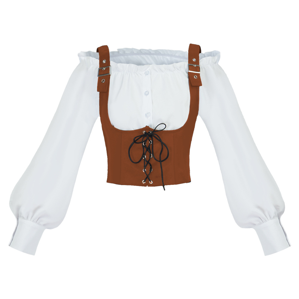 Shirts - Retro-Bluse im Western-Stil für Damen, Wildlederweste,