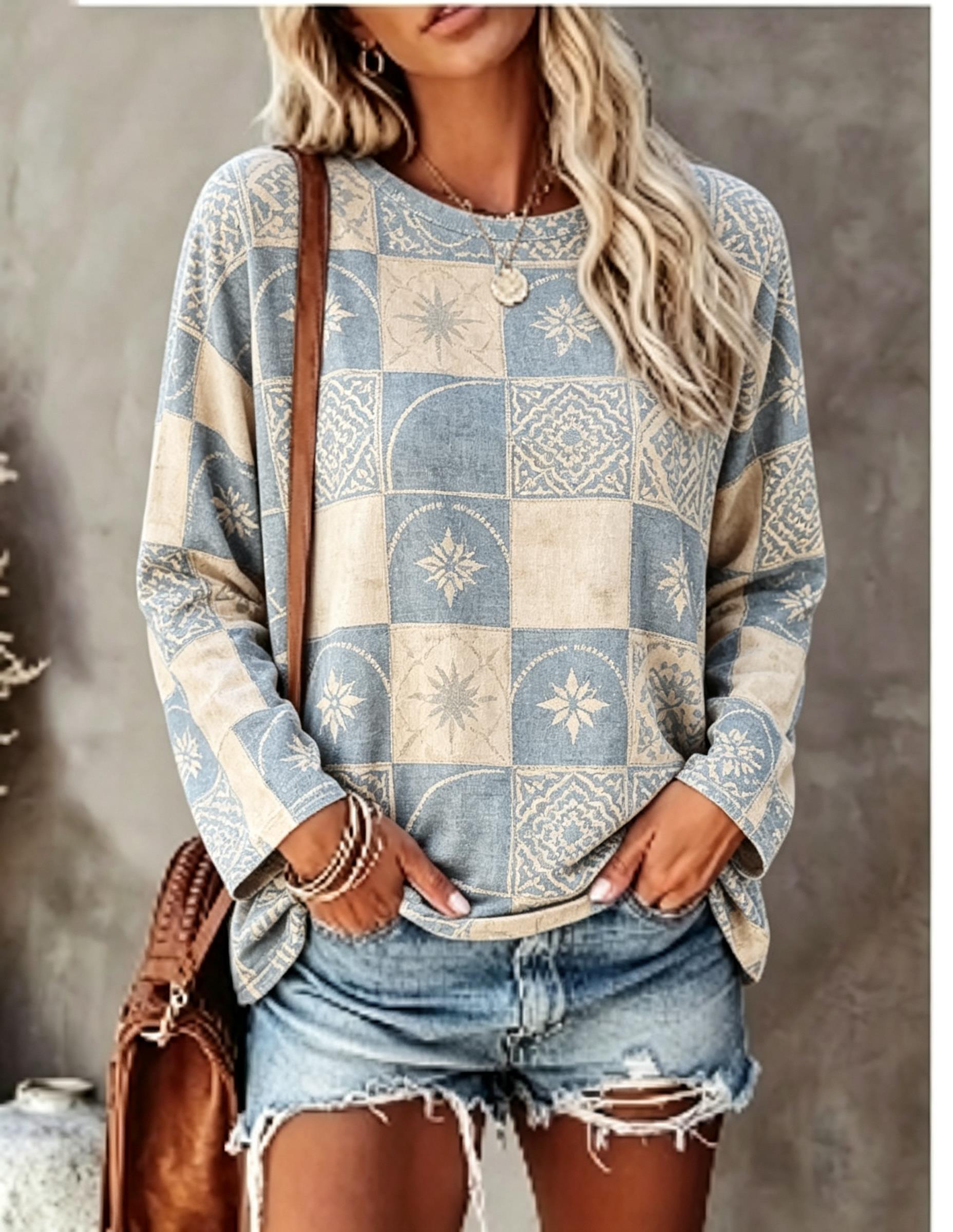 Damen-Langarm-T-Shirt, grün-be – T-Shirts Bewertung und Preis