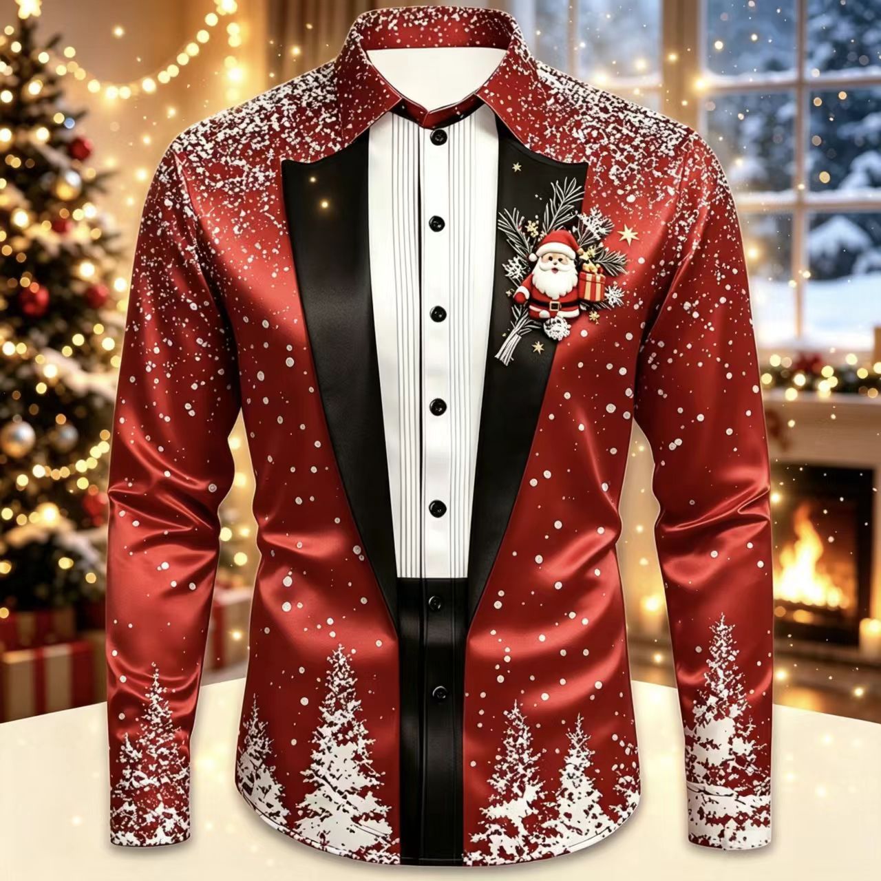 Men Christmas Satin Long Sleev – Mens Satin Silk Dress Shirt Bewertung und Preis