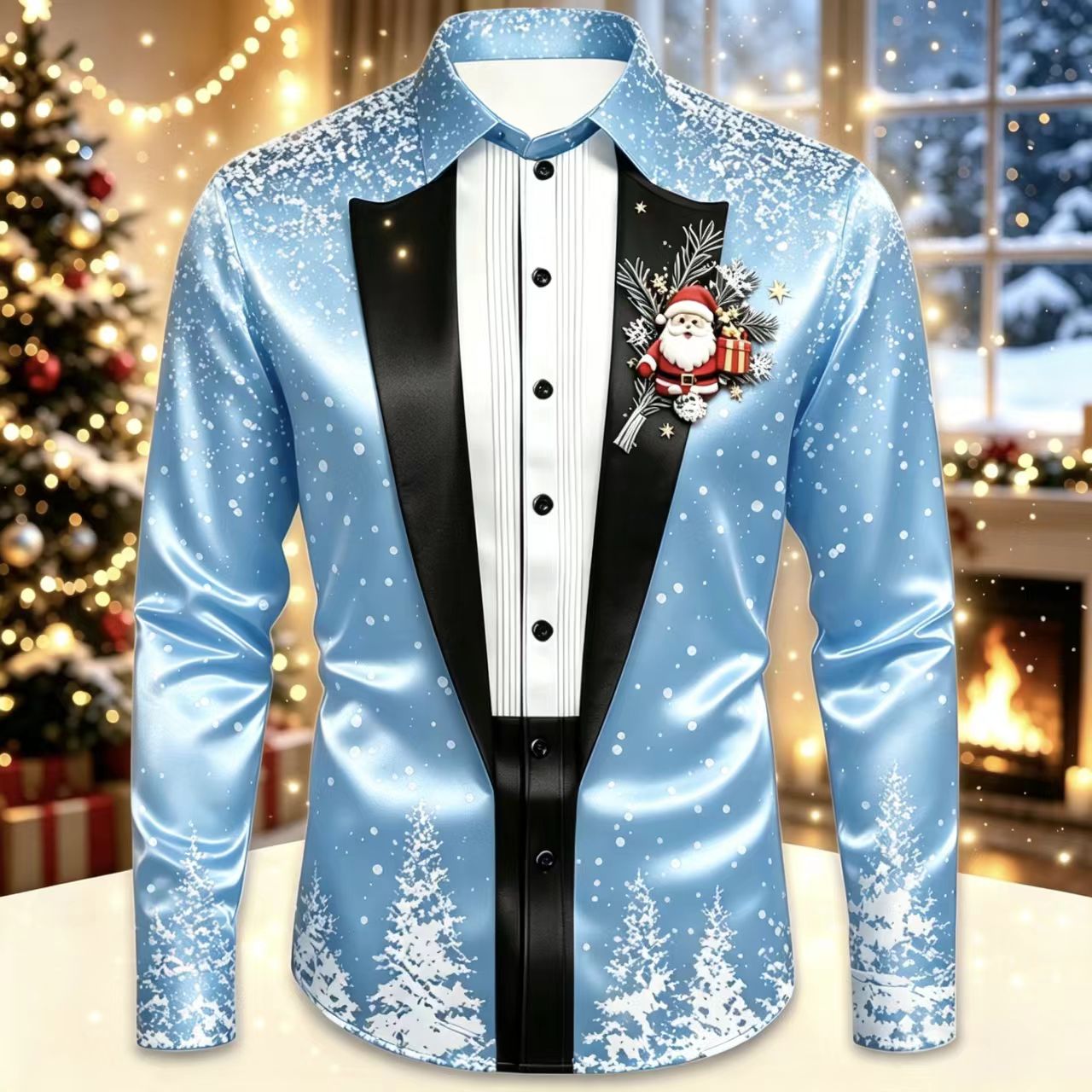 Men Christmas Satin Long Sleev – Mens Satin Silk Dress Shirt Bewertung und Preis