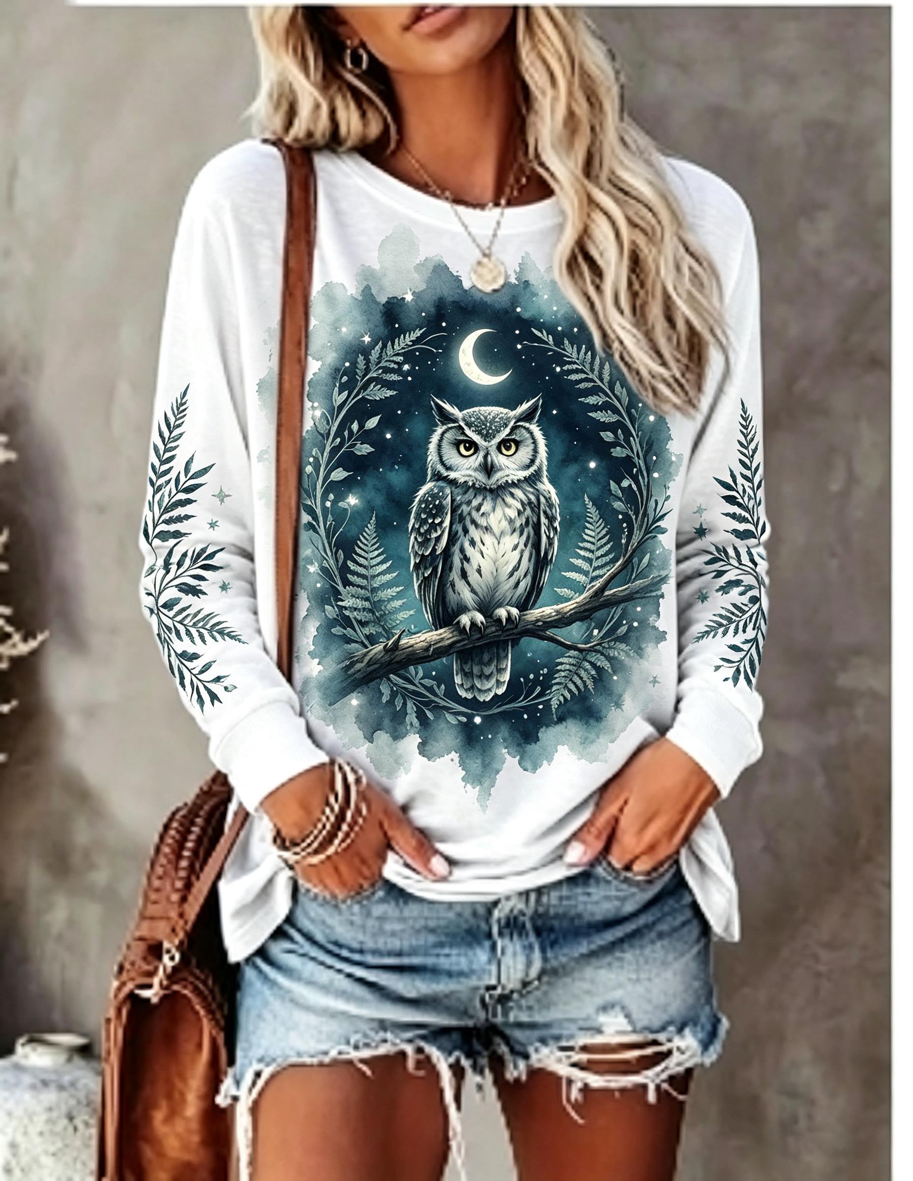 Damen-Langarm-T-Shirt mit Wolf – T-Shirts Bewertung und Preis