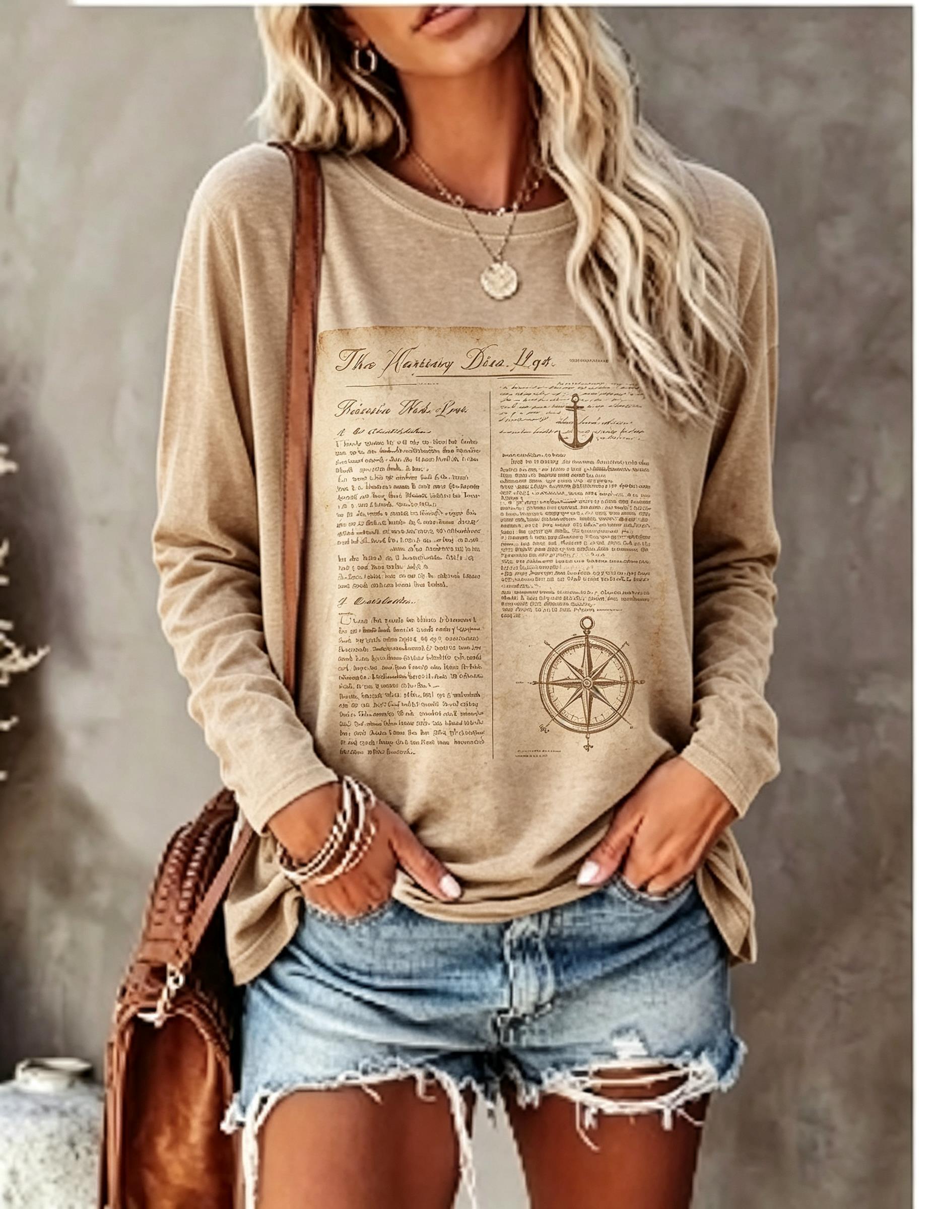 Damen-Langarm-T-Shirt, Vintage – T-Shirts Bewertung und Preis
